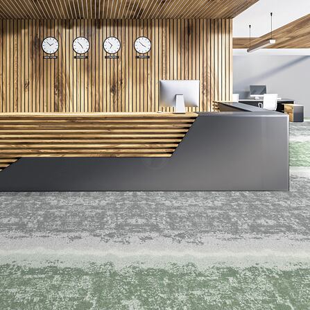 kobercové čtverce Fantasia / 1566 šedozelená v kombinaci s Fantasia Duo 2566 a Fantasia 1575